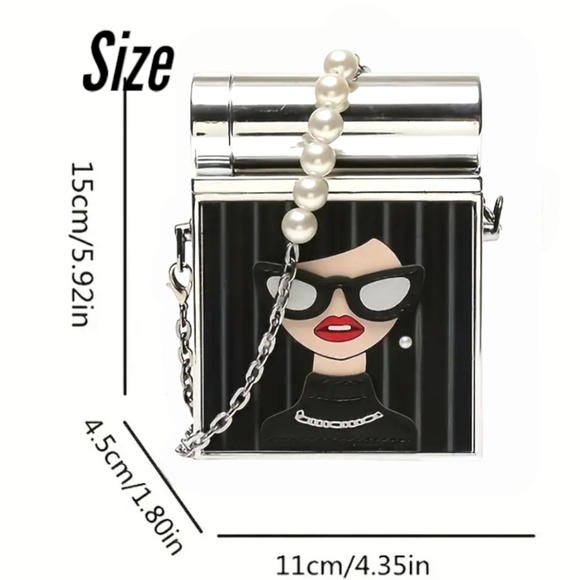 UNIQUE!! Y2K Messenger Crossbody Shoulder Bag with Trendy Girl Design - Picture 3 of 16